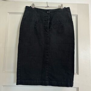 Black Denim Pencil Skirt